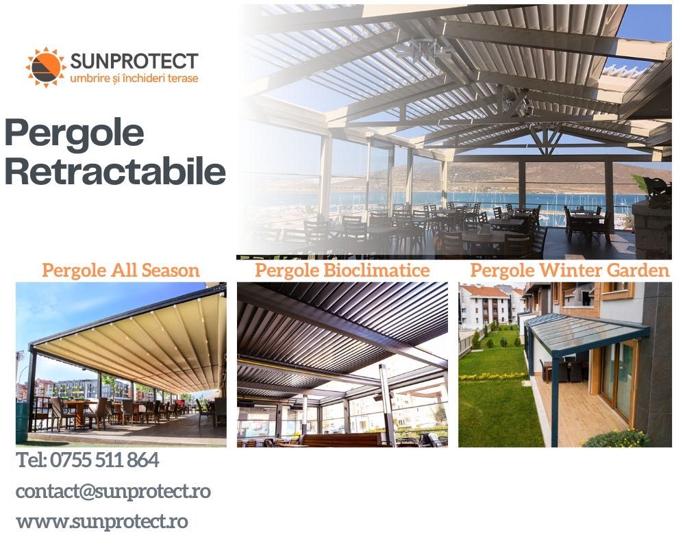 Pergole retractabile Bioclimatice, Pergole All Season, Winter Garden.