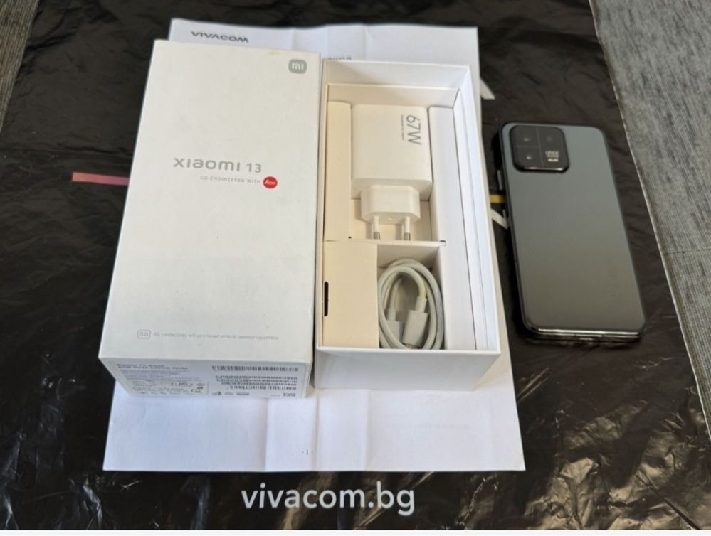 256GB Xiaomi 13 8GB 5G Vivacom Гаранция 2026г. Black / Черен