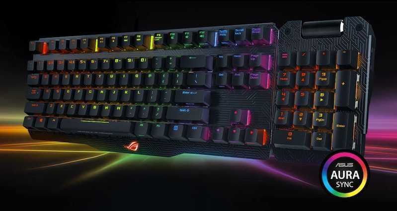 Tastatura gaming mecanica ASUS ROG Claymore Numpad detasabil RGB