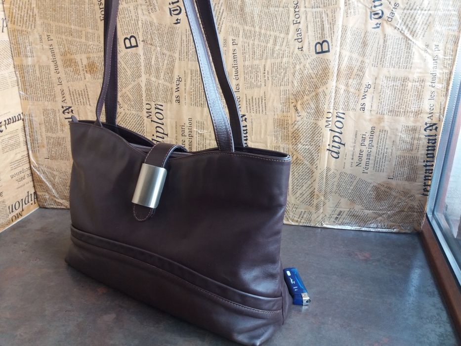 дамска чанта,кожена торба-кафява естествена кожа