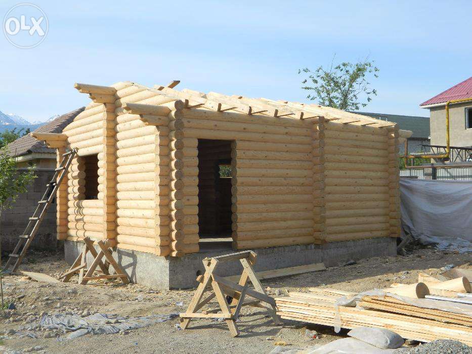 Строительство из оцилиндрованного бруса .