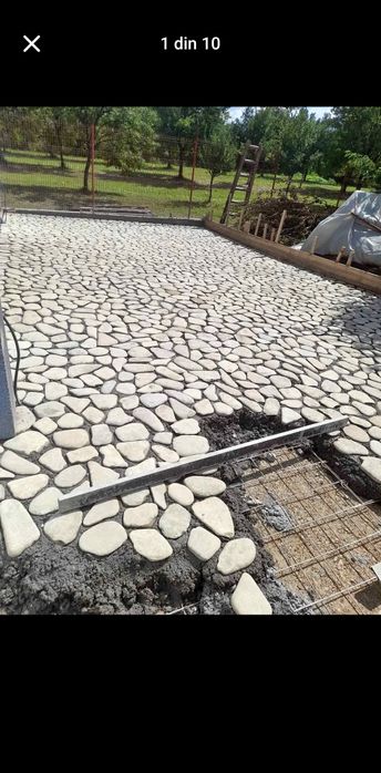 Piatră naturală de munte și plante ornamentale