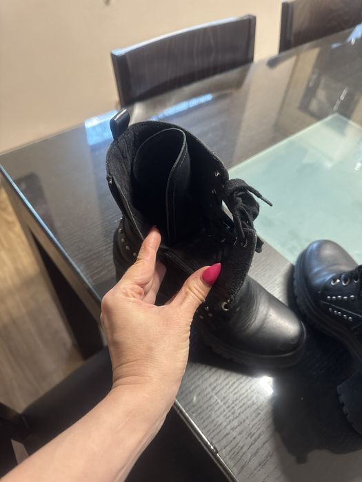 Daris боти черни с дебел ток