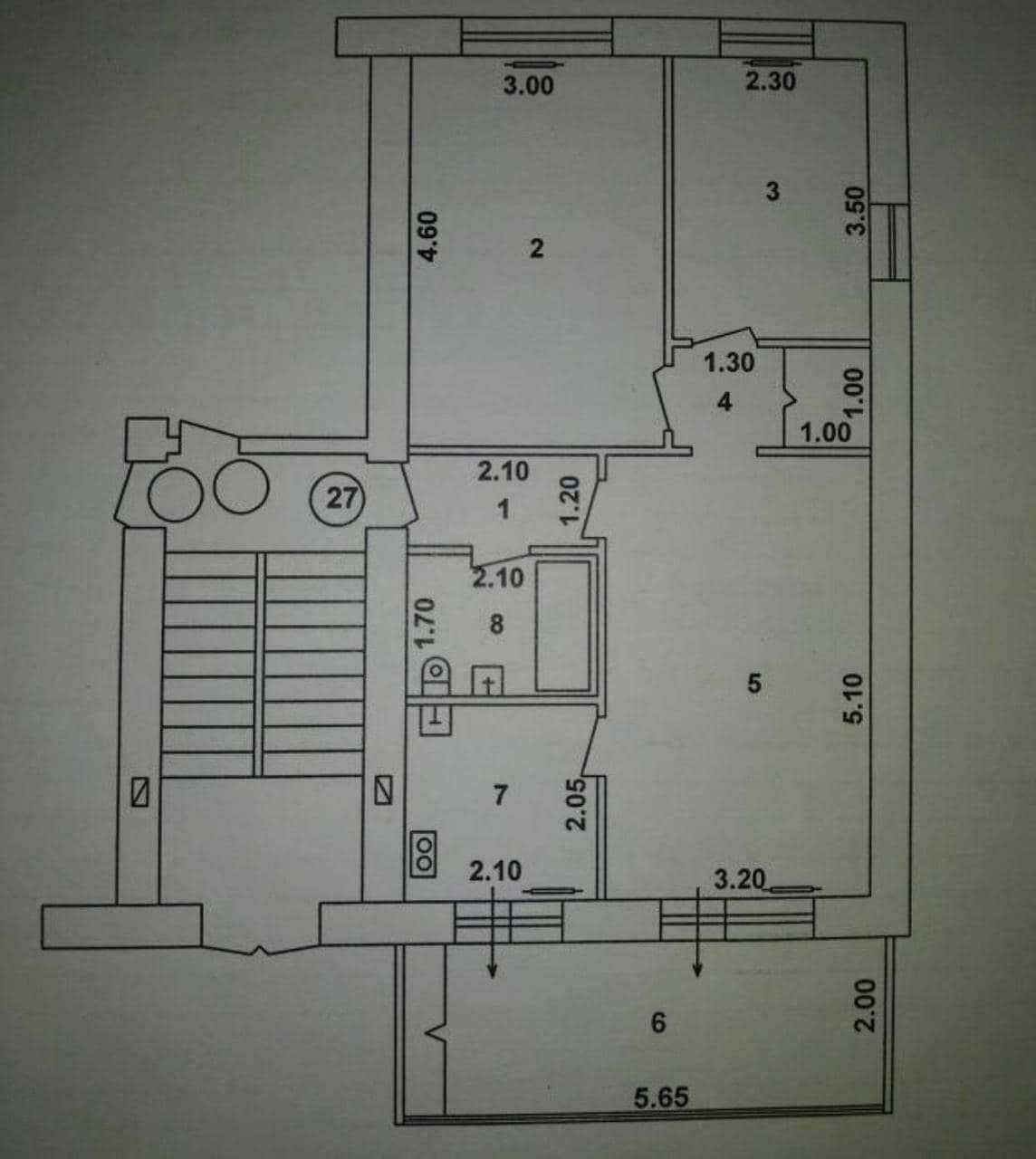 3/4/5 Ул. Фитрата. Магазин "Теген". 68м2 Балкон 2/6 С ремонтом. Мебель
