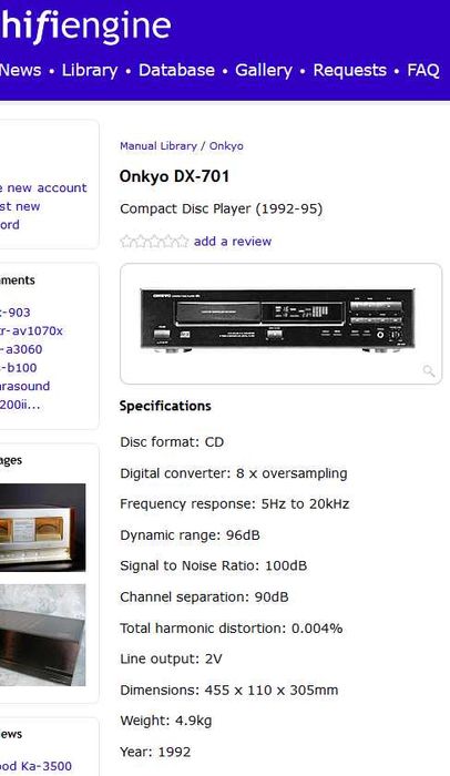 set ONKYO INTEGRA amplificator A-807 + cd-player DX-701