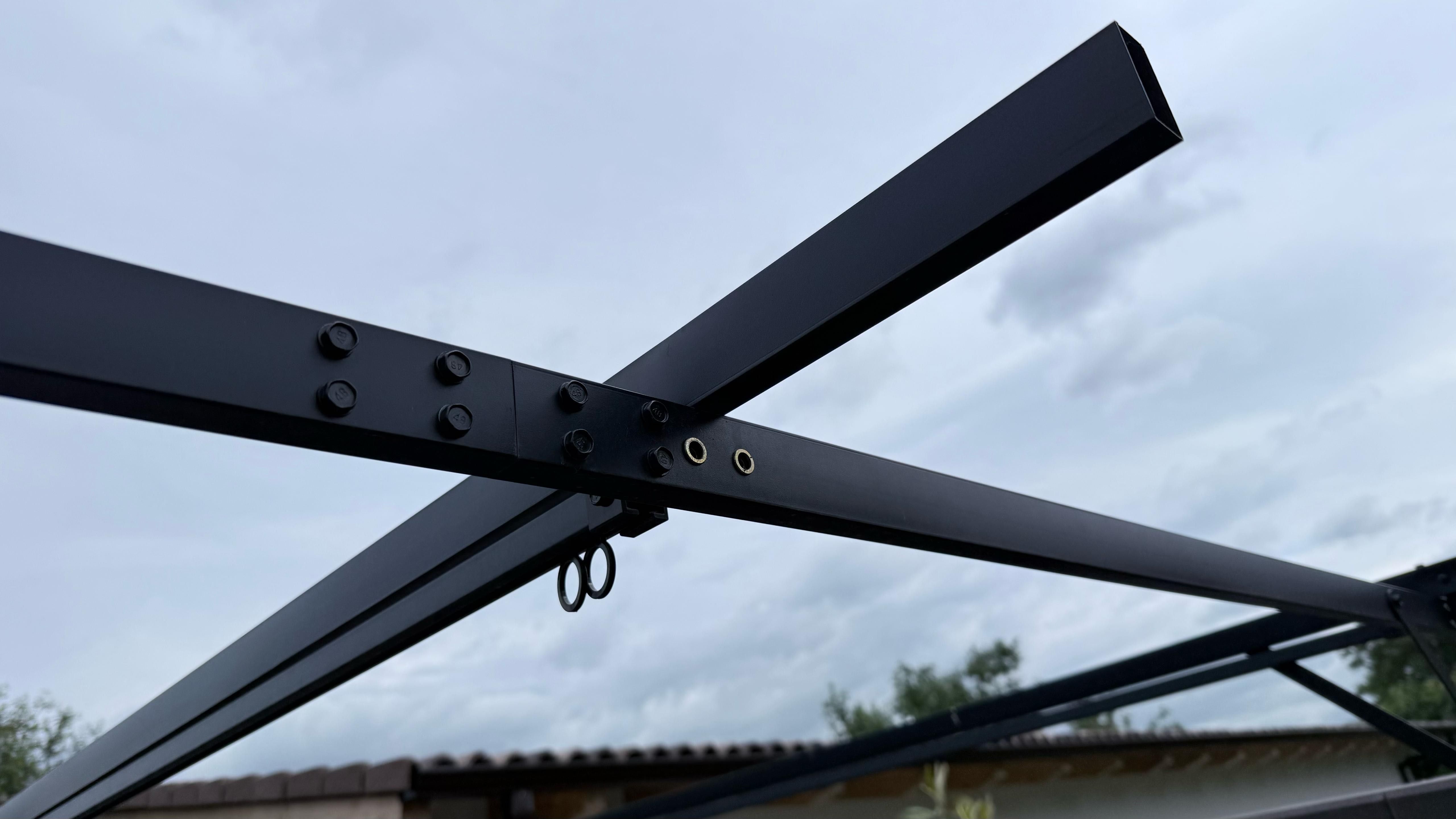VÂND PERGOLĂ DE GRADIN - APantheon Robust  3/4 m negru cu gri deschis