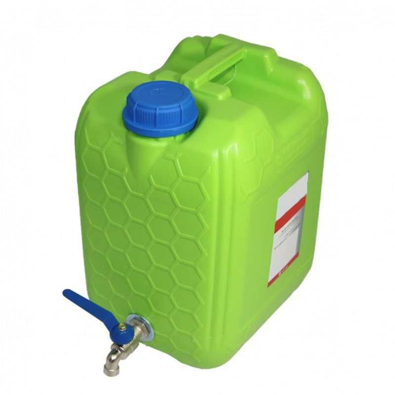Туба за вода 20 литра с метално кранче - зелена