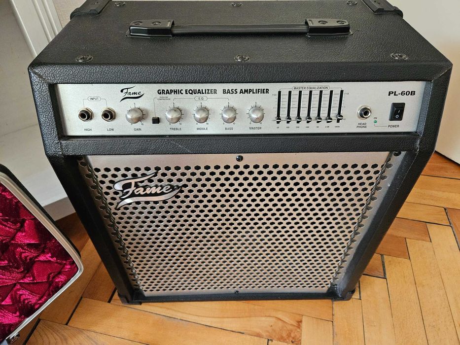 Бас китара Epiphone EB3 Bass SG Cherry + Coffin Case + Fame усилвател