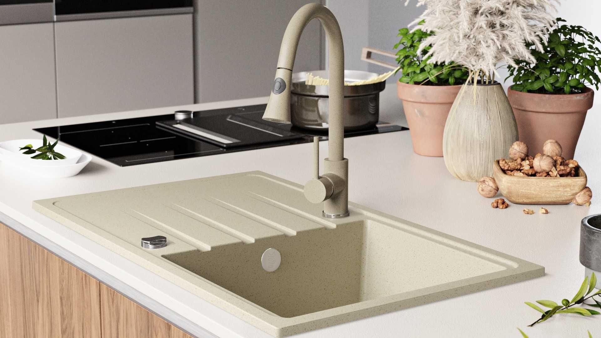 Кухненска мивка от Гранит модел Милано 780 x 500 mm - Бежав