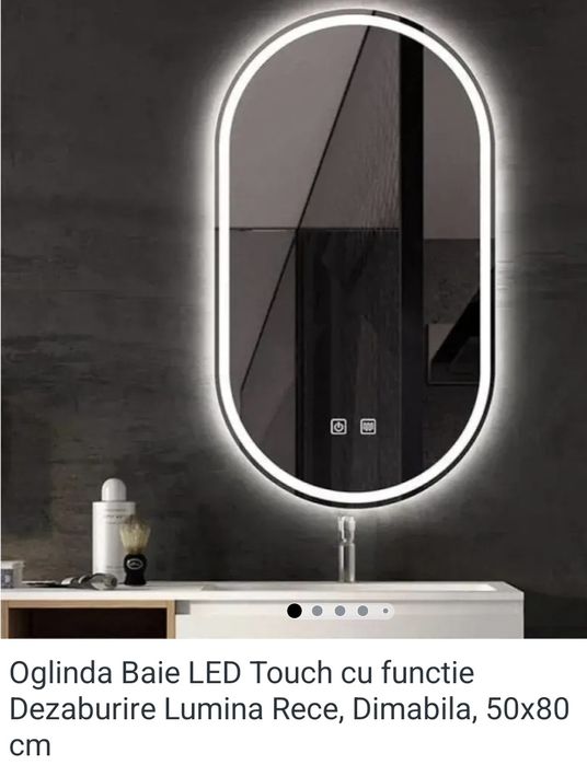 Oglinda led baie cu lumina si dezaburire