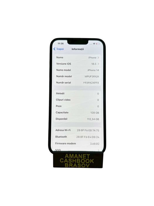 Iphone 14 - 128 GB Memorie - Baterie 82 - Cashbook Amanet Brasov