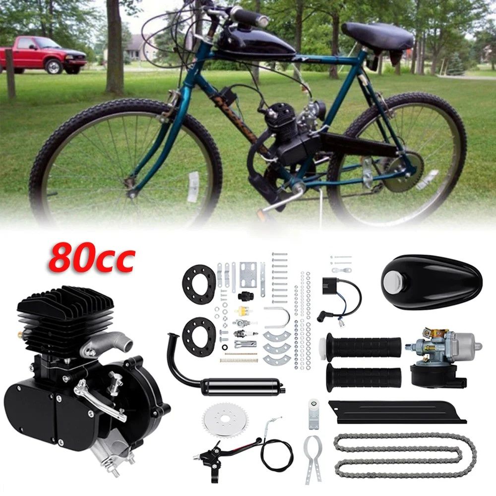Kit motor bicicletă 80cc Negru SIGILAT