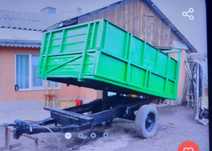 Remorca monoax basculabila, basculare hidraulica la tractor