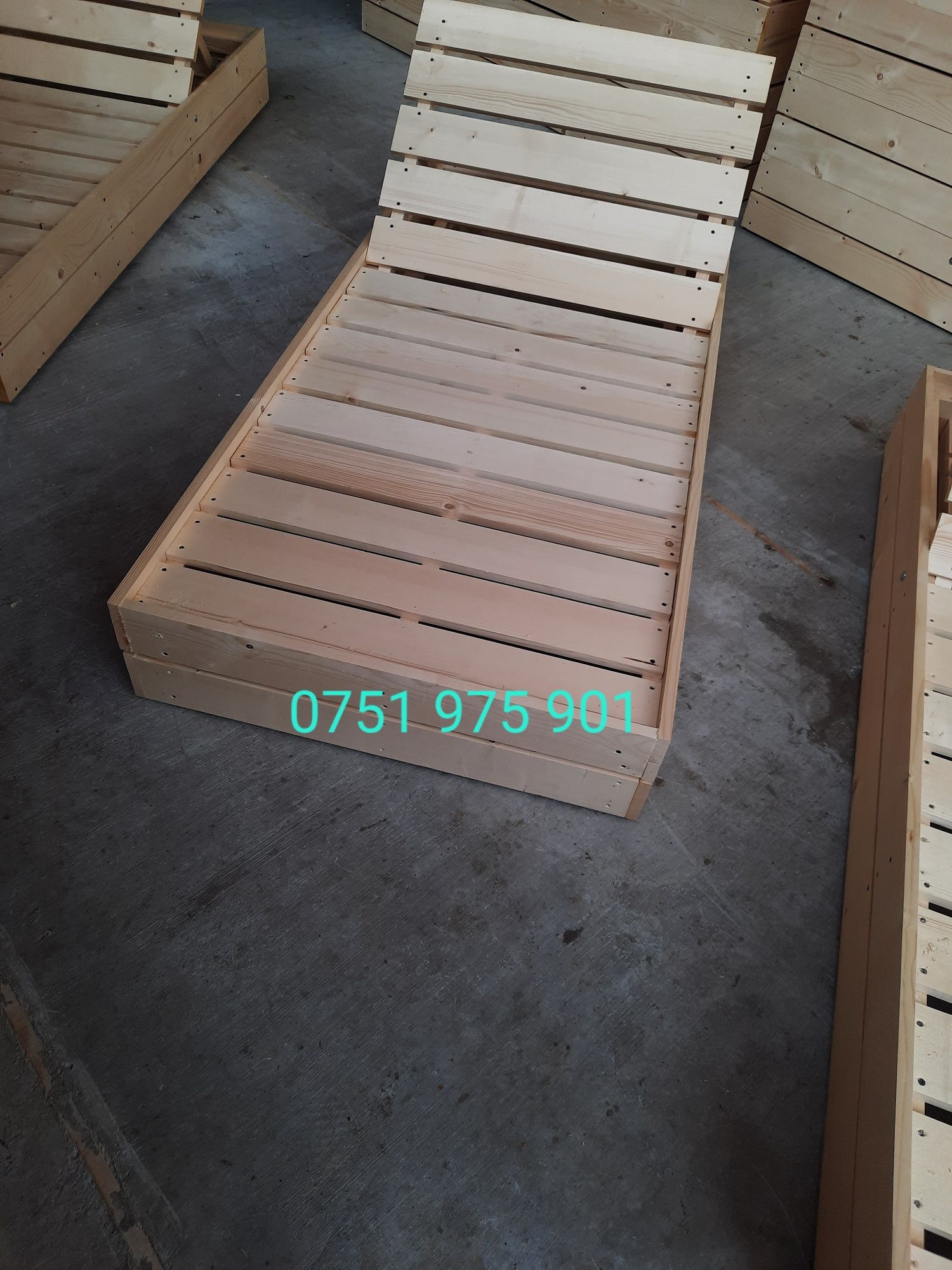 Sezlong lemn stil pat