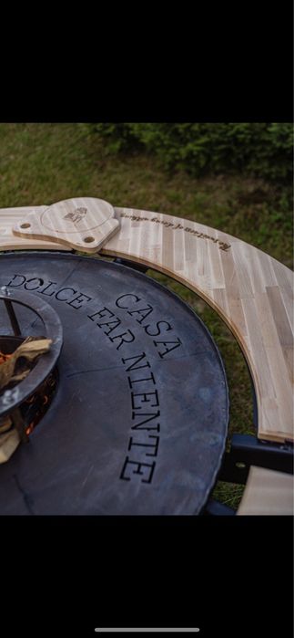 Plita pentru gratar, blat stejar si sort piele inclus septembrie