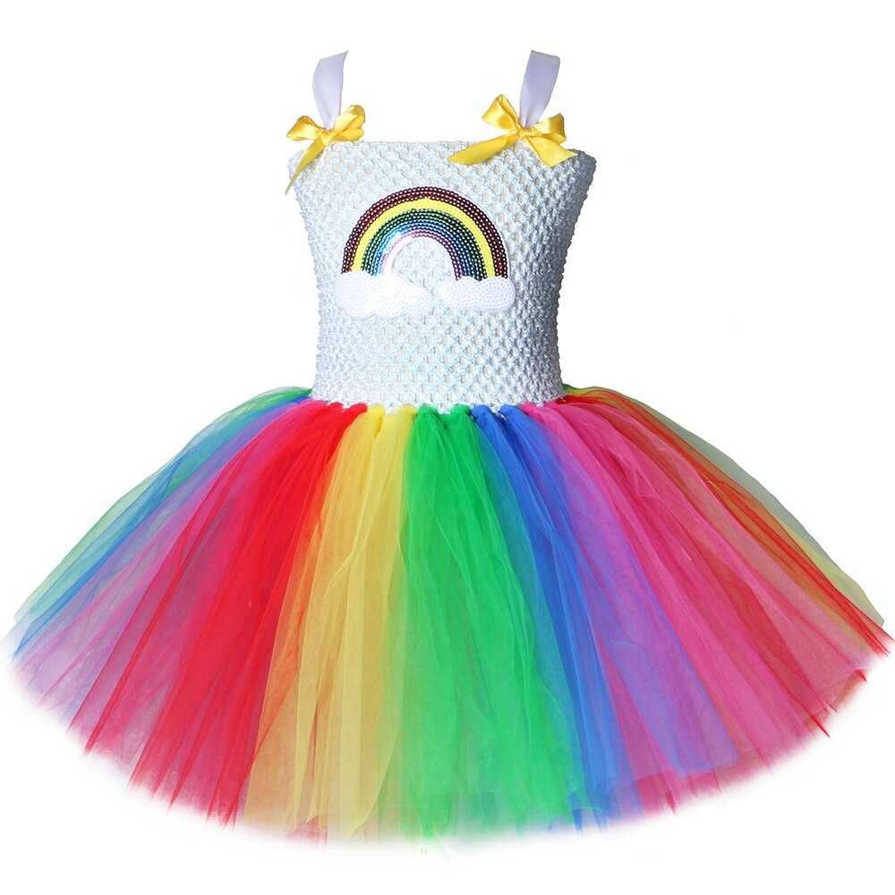 Rochita TUTU curcubeu cer nori norisor stop de ploaie serbare carnaval