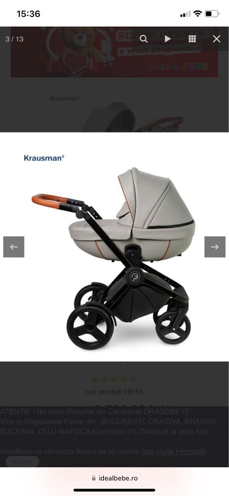 Krausman - Carucior 3 in 1 Topaz Lux Grey