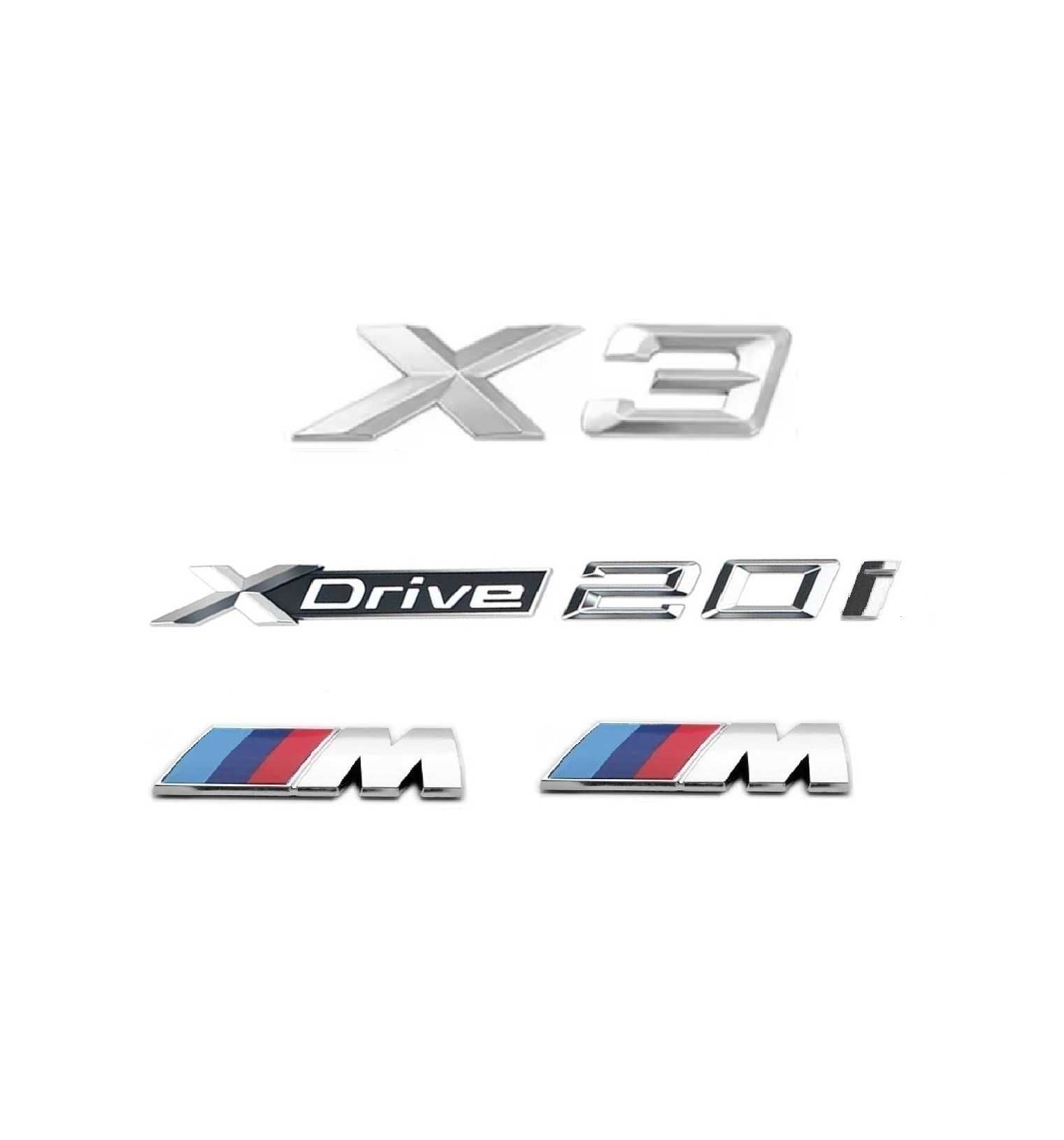 Set embleme BMW X3 xdrive 20i M / emblema stema sigla sticker scris