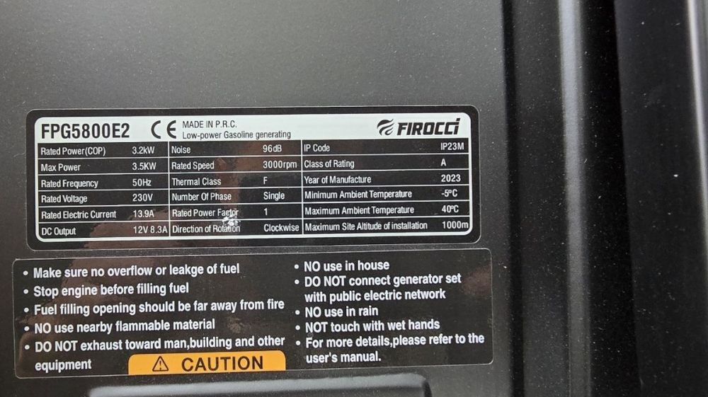 Firocci FPG5800E2 3.5kw