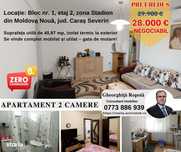 Moldova Noua, Apartament 2 cam. complet mobilat și utilat – gata