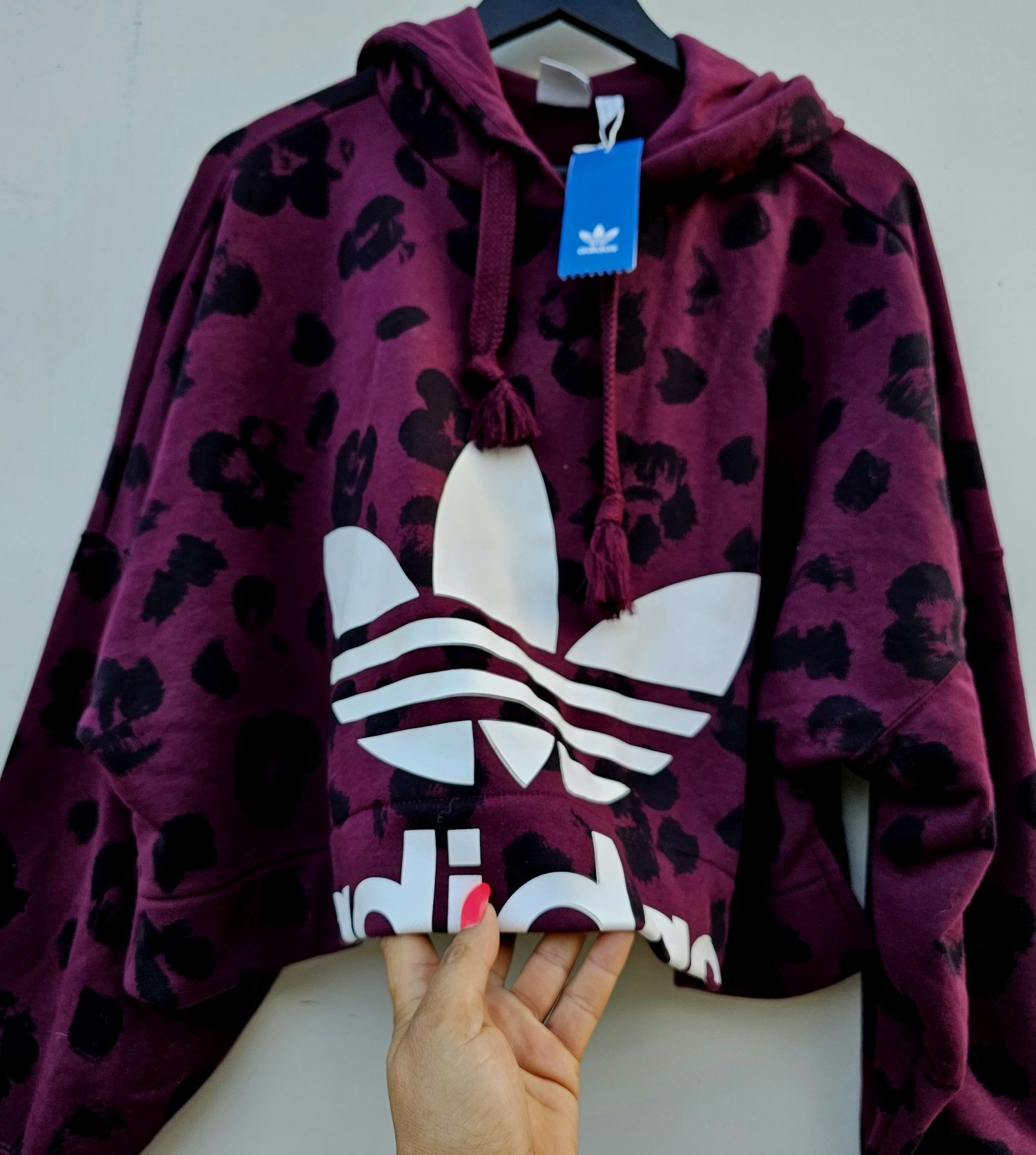 Adidas Bellista Floral Crop оригинално дамско Hoodie