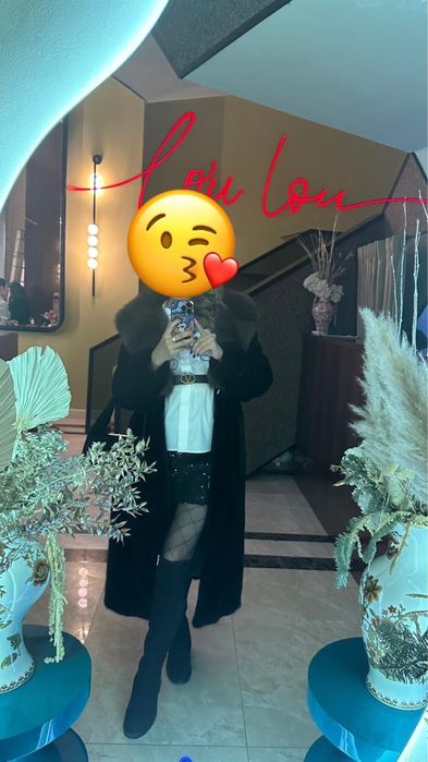 Норковая шуба с соболем