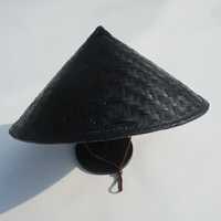 Соломенная шляпа бамбук черная самурайская