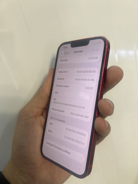iPhone 13  RED  Totul Original  94% Bateria