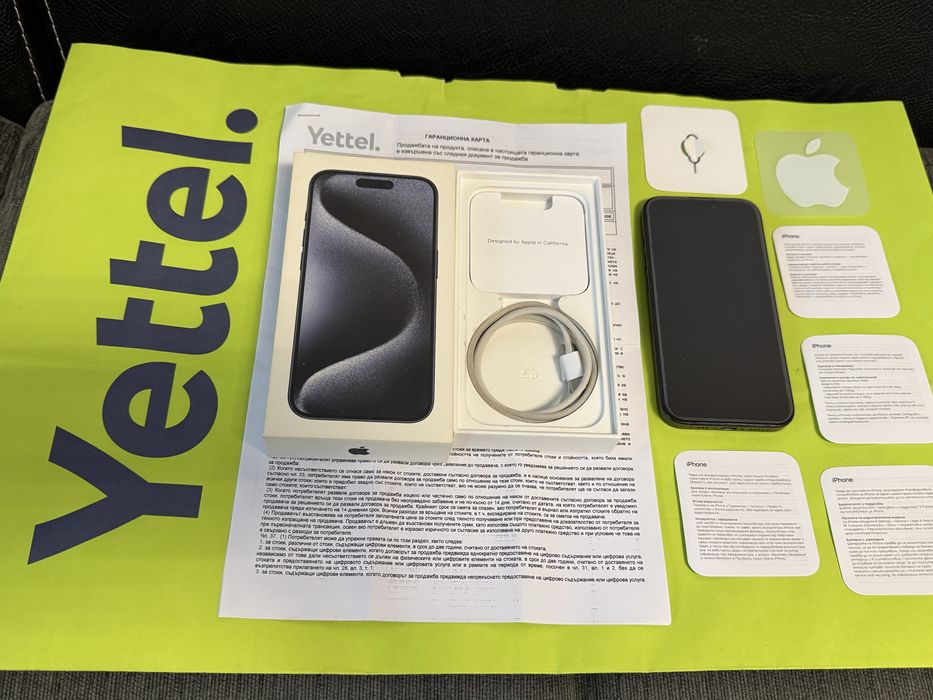 256GB iPhone 15 Pro Yettel Гаранция 2027 Titanium Blue