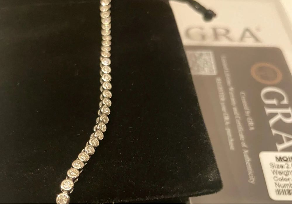 Нова сребърна тенис гривна с лаб. диаманти “Moissanite” (мойсанит)