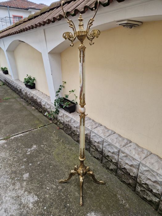 Уникална английска френска подова закачалка бронз оникс