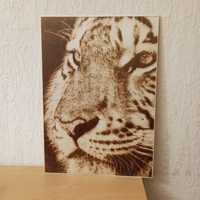 Картина на дърво Тигър