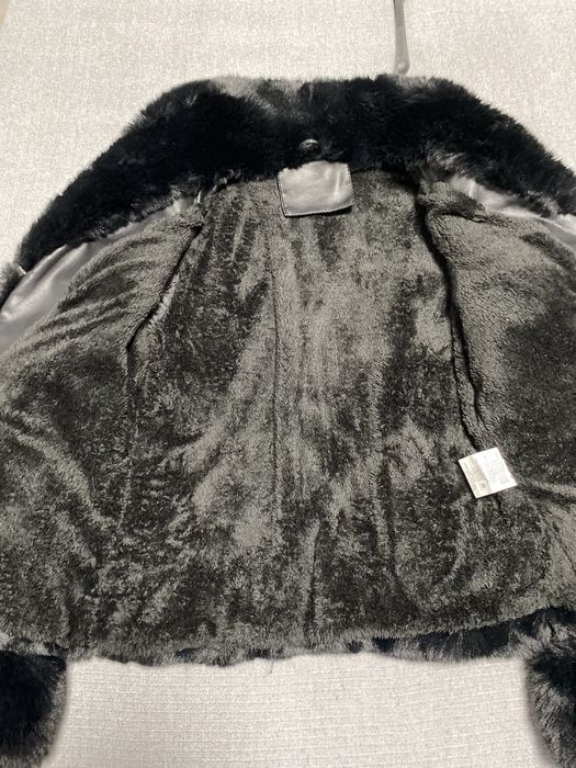 Късо кожено яке от изкусквена кожа и косъм