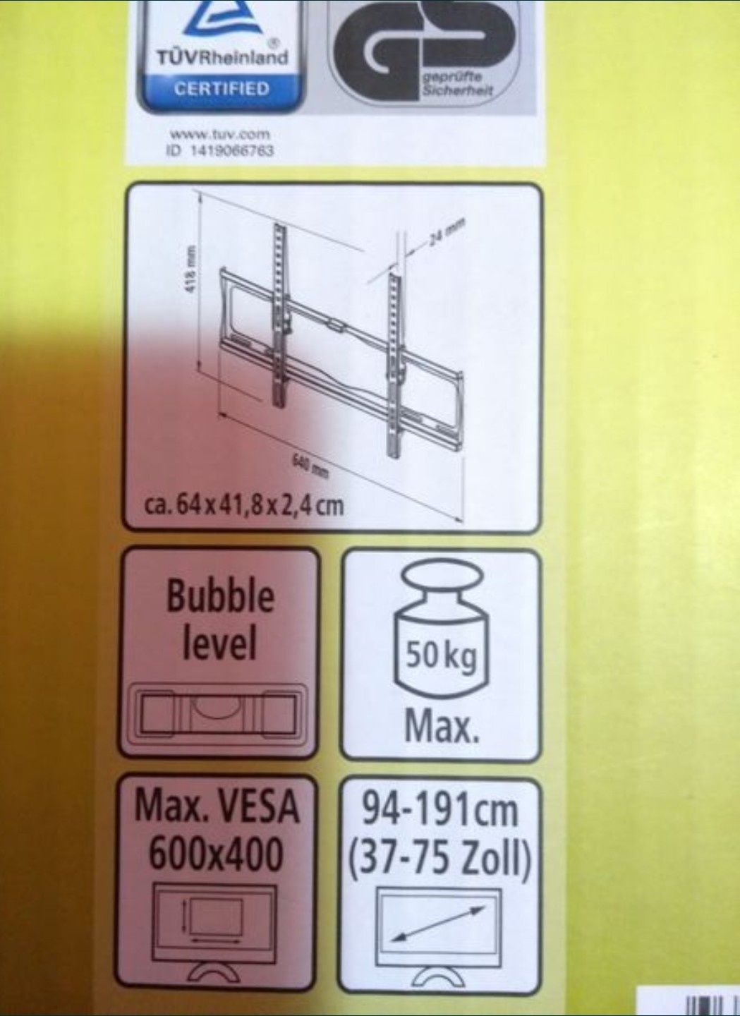 Suport TV LCD / LED, LCD 37-75 inc reglabil, 94 - 191 cm, 50 kg,nou