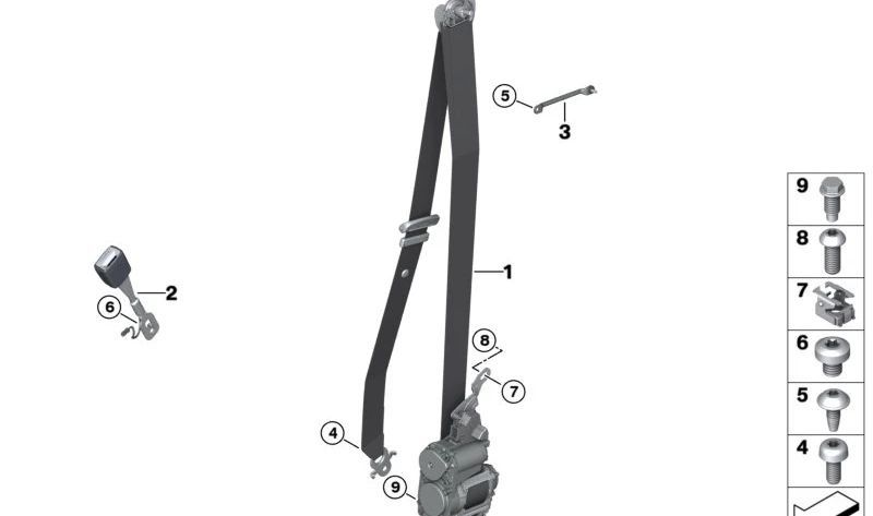 Centura X5 X6 X7 dreapta fata pasager M Originala BMW 72115A70912