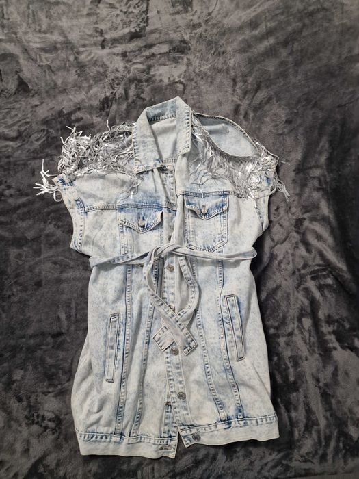 Дънкова рокля - елек в универсален размер