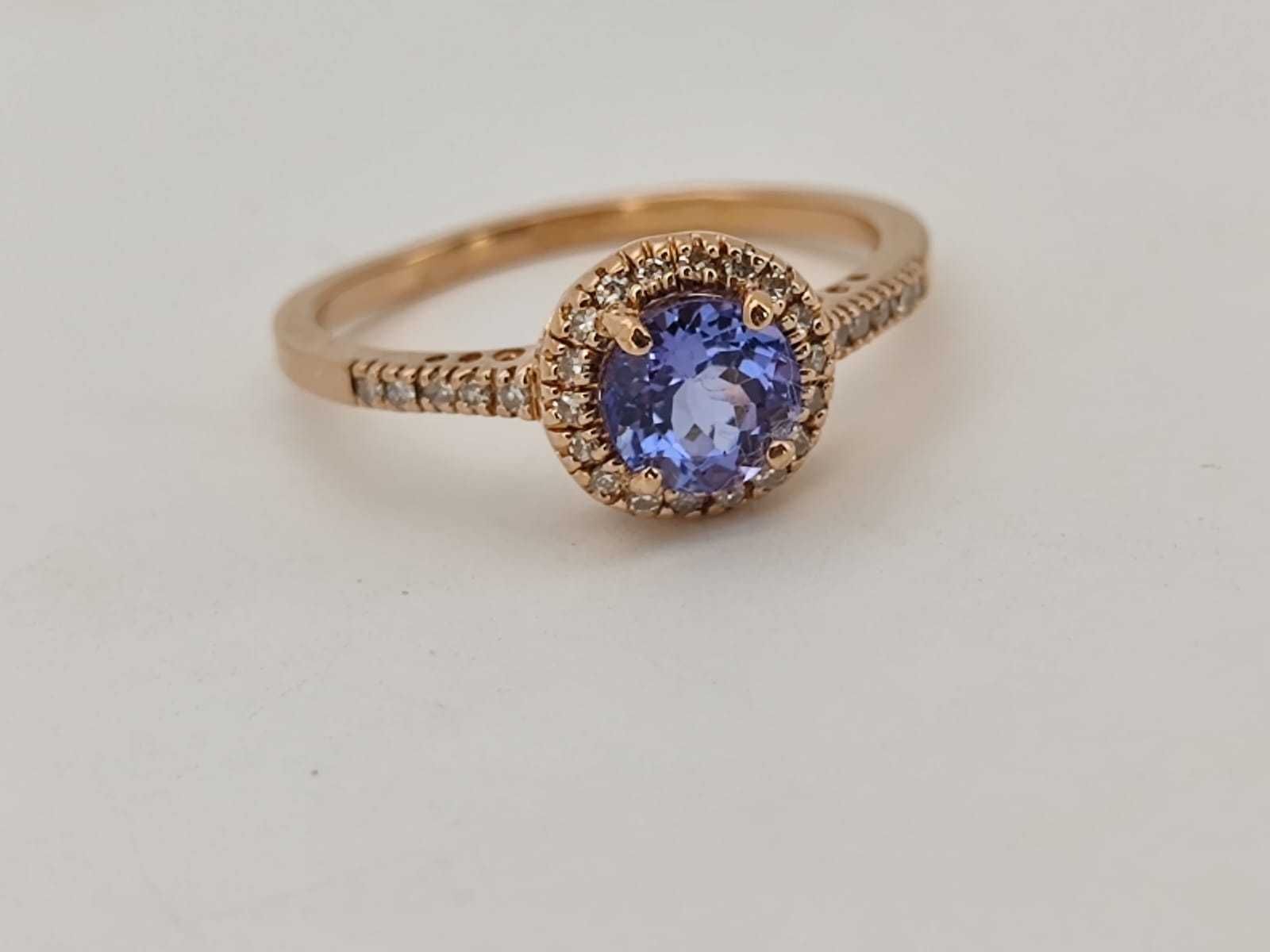 Inel 14k cu Tanzanite si diamante
