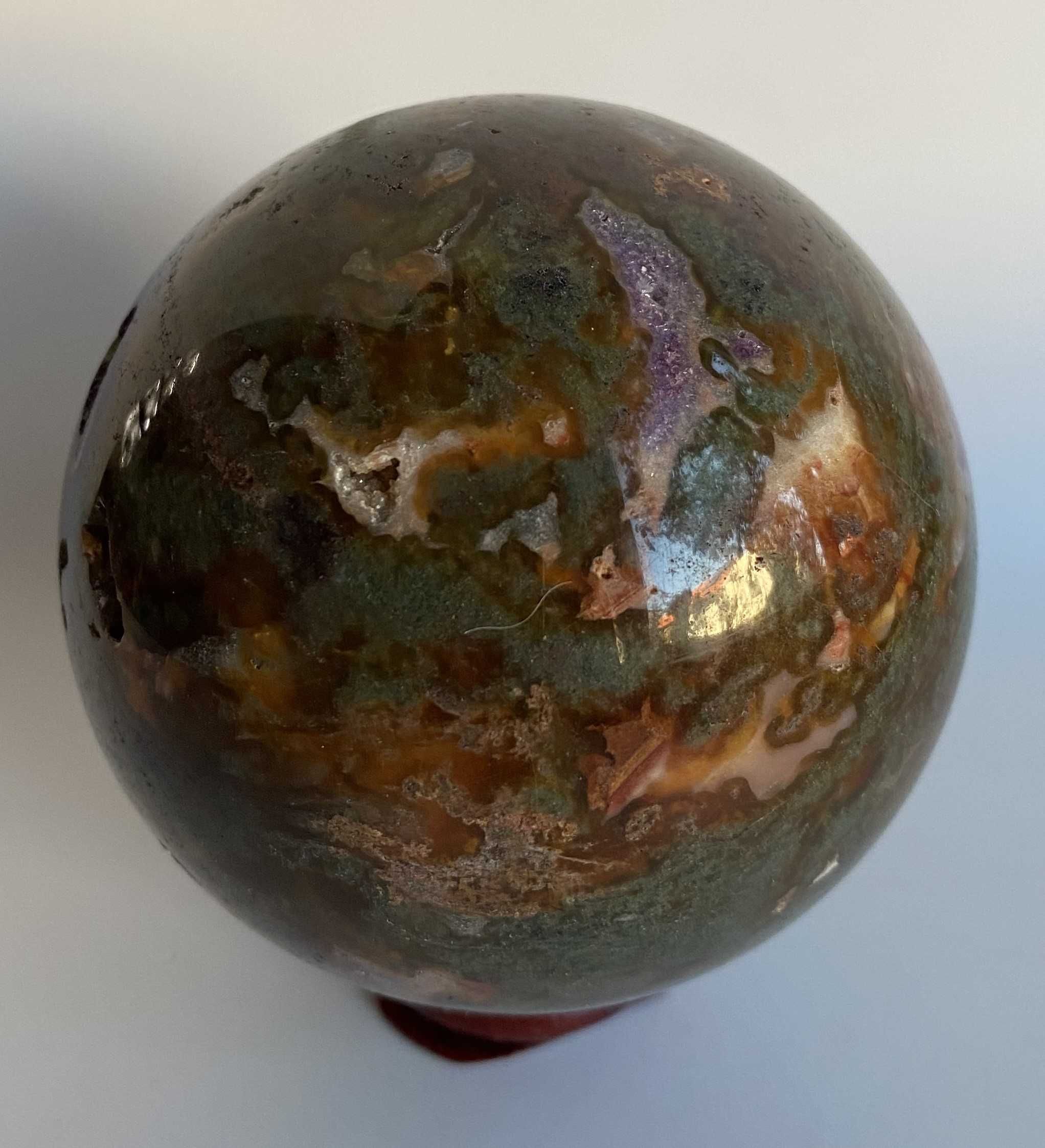 Cristale/Minerale - Agata Muschi Rosie - Sfera piatra semipretioasa