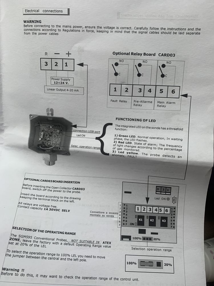 Detector gaz  industrial