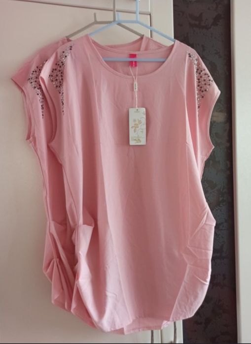 Bluza lungă  elegantă cu strasuri aplicate