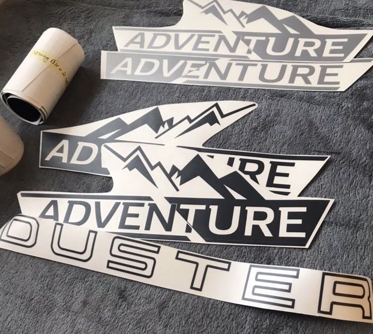 Sticker Duster Adventure si Stepway argintiu si negru