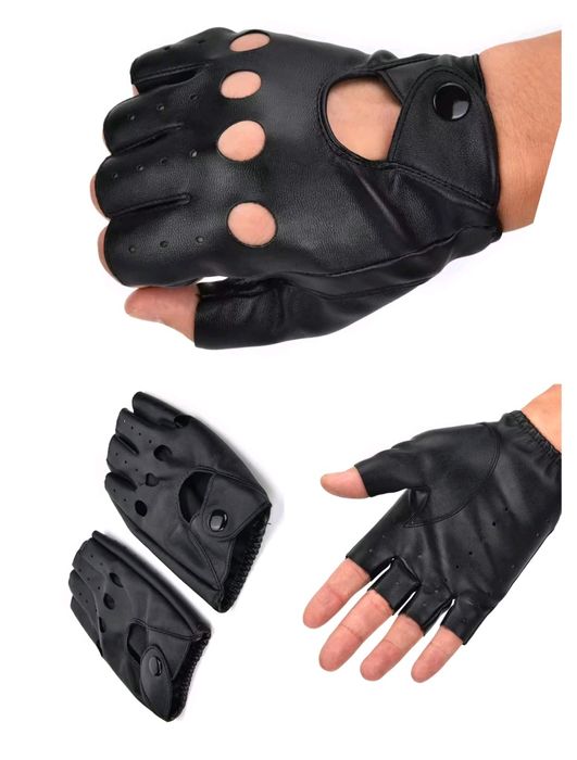 Mănuși de condus , piele ecologică neagra, unisex - mărimi S și M