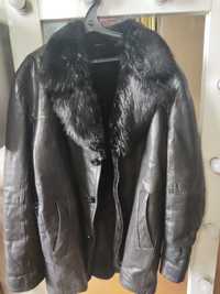 Натуральная кожаная зимняя мужская куртка