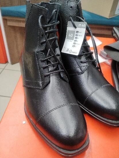 Ghete din piele cu șiret Echitație 500 - produs resigilat Decathlon