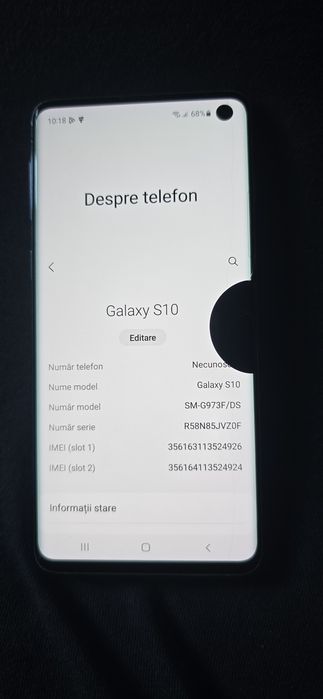 Samsung S10 dual SIM 128 gb display cu pată crapat