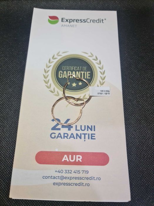 Cercei Aur 14K (Ag18 Tutora b.27521) Garantie 2 ani!