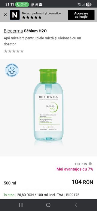 2 x Apa micelara Bioderma h20