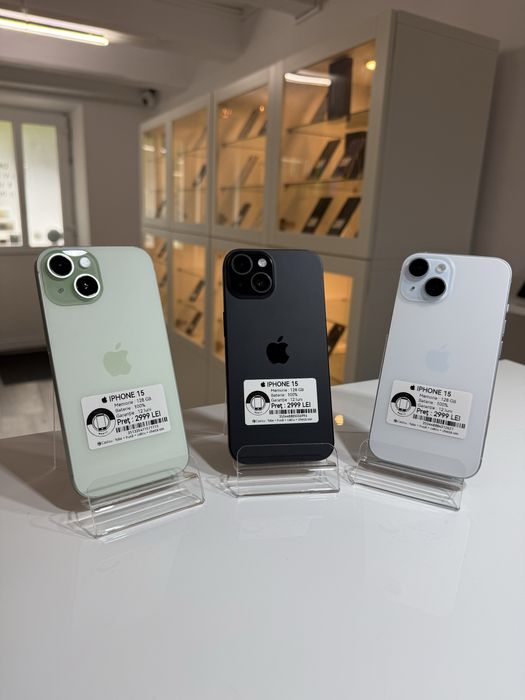  iPhone 15 128 gb ! 100% ! Garantie 12 luni + cadou