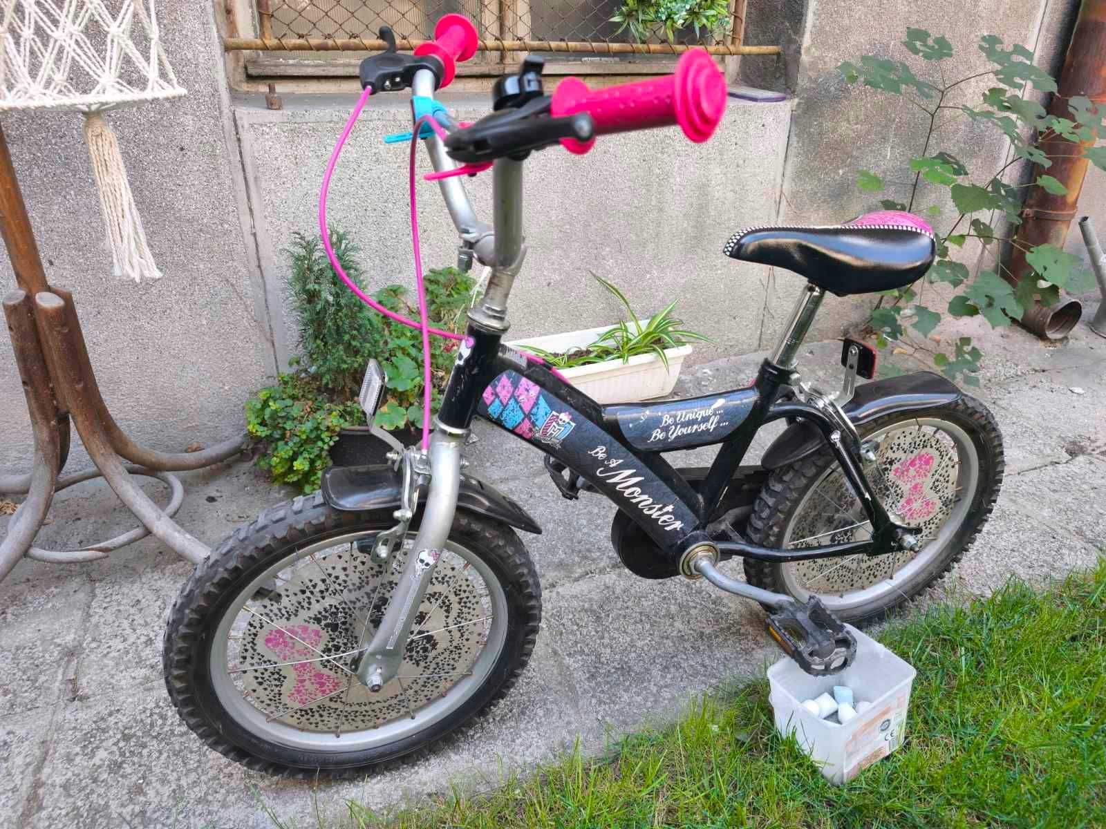 Детско колело Monster High, 16" подходящо за момиче