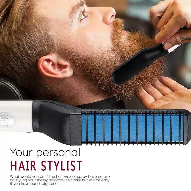 Електрическа четка за изправяне на брада, гребен за коса
